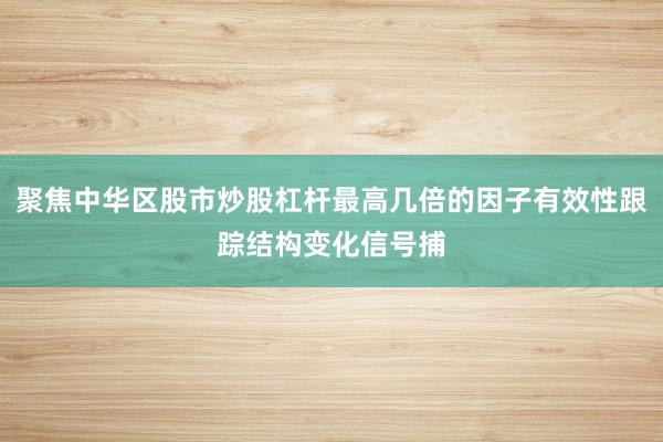 聚焦中华区股市炒股杠杆最高几倍的因子有效性跟踪结构变化信号捕