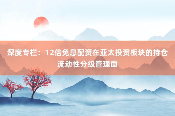 深度专栏：12倍免息配资在亚太投资板块的持仓流动性分级管理面