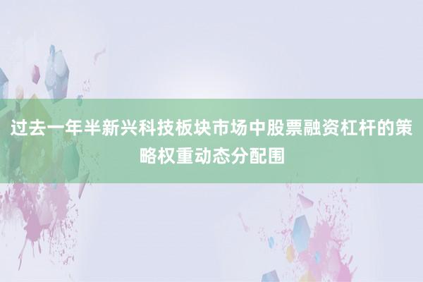 过去一年半新兴科技板块市场中股票融资杠杆的策略权重动态分配围