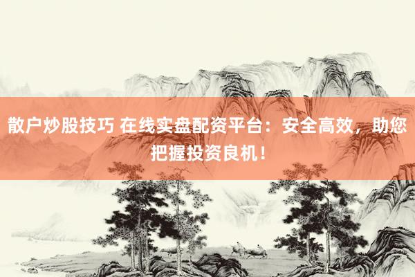 散户炒股技巧 在线实盘配资平台：安全高效，助您把握投资良机！
